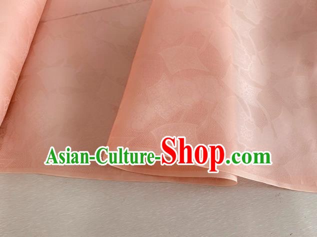 Asian Chinese Classical Pattern Design Peach Pink Organza Jacquard Fabric Traditional Cheongsam Silk Material