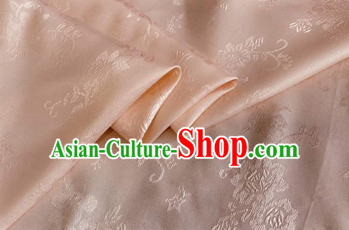 Asian Chinese Classical Pattern Design Pink Jacquard Fabric Traditional Cheongsam Silk Material