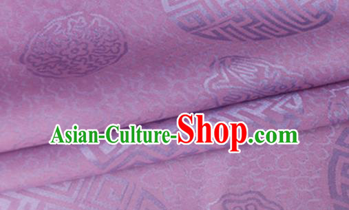 Asian Chinese Classical Longevity Pattern Design Rosy Brocade Jacquard Fabric Traditional Cheongsam Silk Material