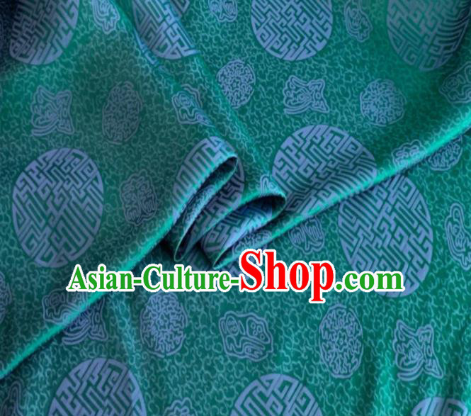 Asian Chinese Classical Longevity Pattern Design Atrovirens Brocade Jacquard Fabric Traditional Cheongsam Silk Material