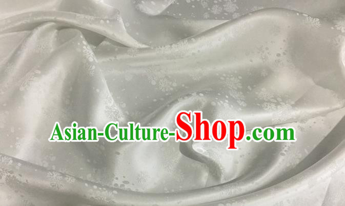 Asian Chinese Classical Snowflake Pattern Design White Brocade Jacquard Fabric Traditional Cheongsam Silk Material
