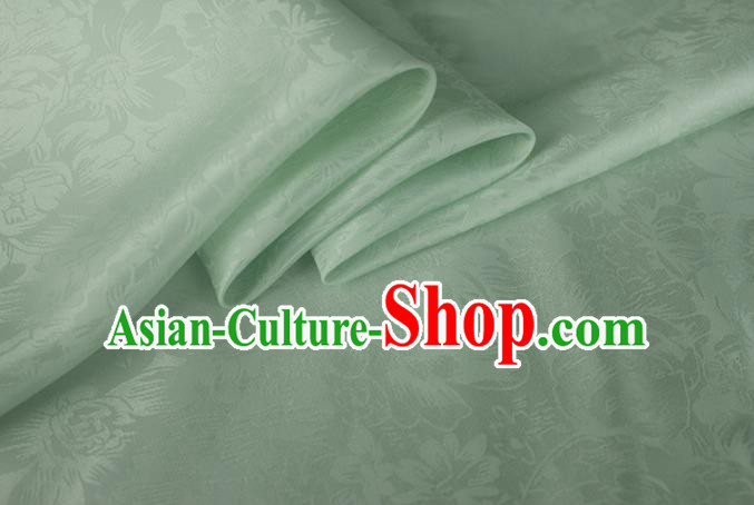 Asian Chinese Classical Rose Pattern Design Light Green Silk Fabric Traditional Cheongsam Material