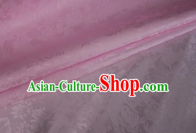 Asian Chinese Classical Rose Pattern Design Peach Pink Silk Fabric Traditional Cheongsam Material
