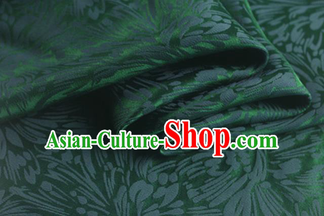Asian Chinese Classical Pattern Design Green Silk Fabric Traditional Cheongsam Brocade Material