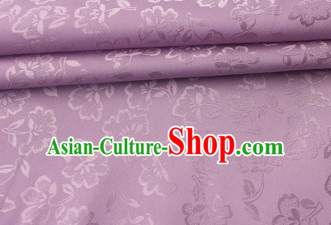 Asian Chinese Classical Flowers Pattern Design Purple Silk Fabric Traditional Cheongsam Brocade Material
