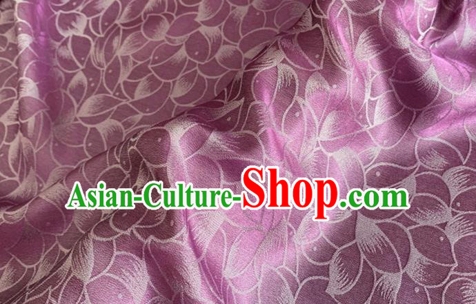 Asian Chinese Classical Lotus Petals Pattern Design Wine Red Silk Fabric Traditional Cheongsam Brocade Material