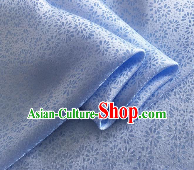 Asian Chinese Classical Jacquard Pattern Design Light Blue Brocade Fabric Traditional Cheongsam Silk Material