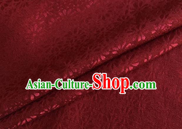 Asian Chinese Classical Jacquard Pattern Design Wine Red Brocade Fabric Traditional Cheongsam Silk Material