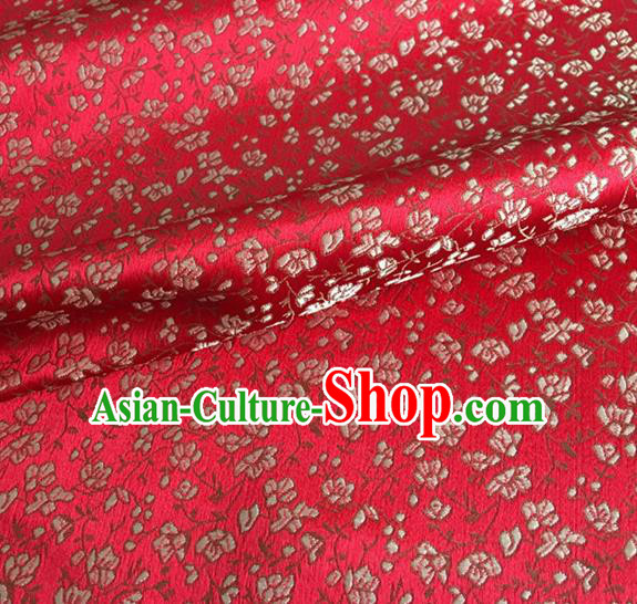 Asian Chinese Classical Pepper Flowers Pattern Design Red Brocade Fabric Traditional Cheongsam Silk Material