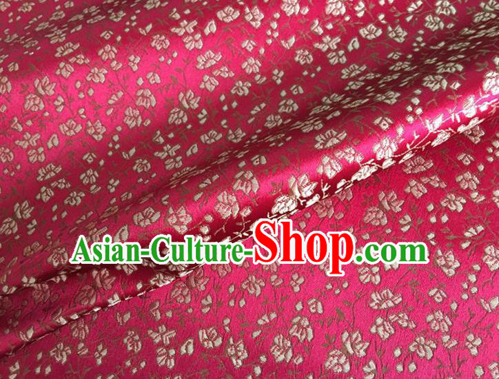 Asian Chinese Classical Pepper Flowers Pattern Design Rosy Brocade Fabric Traditional Cheongsam Silk Material