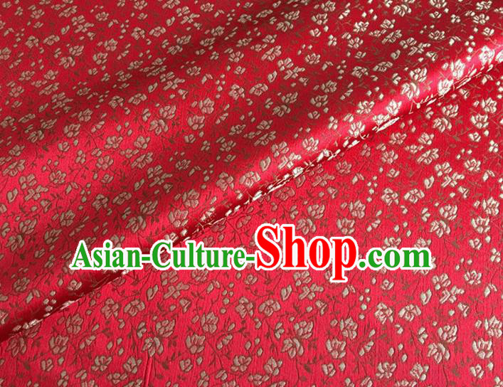 Asian Chinese Classical Pepper Flowers Pattern Design Red Brocade Fabric Traditional Cheongsam Silk Material