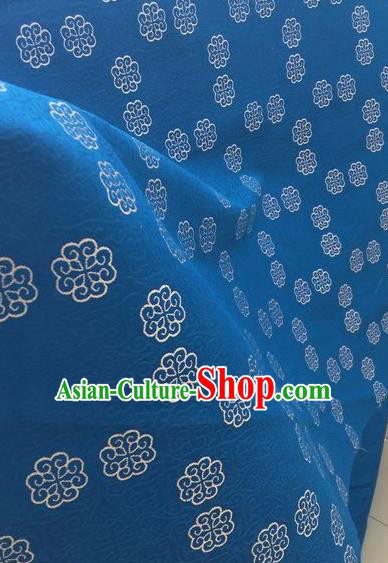 Asian Chinese Classical Pattern Design Blue Silk Fabric Traditional Nanjing Brocade Material