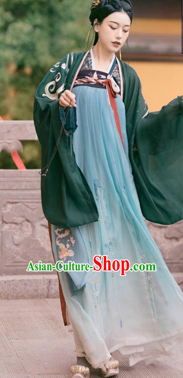 Traditional Chinese Ancient Female Swordsman Embroidered Dress Tang Dynasty Royal Princess Costumes for Women