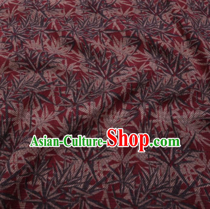 Chinese Cheongsam Classical Pattern Design Wine Red Watered Gauze Fabric Asian Traditional Silk Material