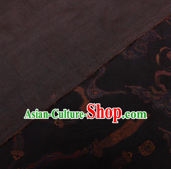 Chinese Cheongsam Classical Pattern Design Black Watered Gauze Fabric Asian Traditional Silk Material
