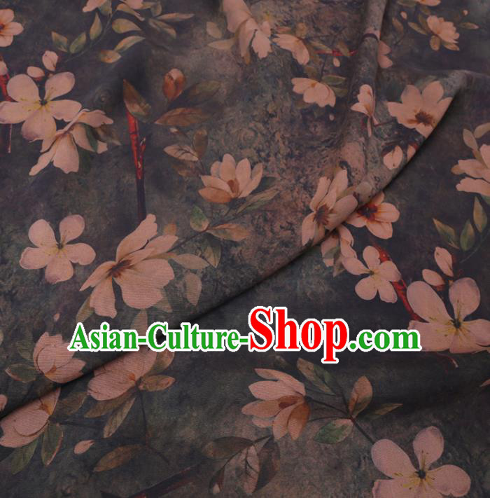 Chinese Cheongsam Classical Pattern Design Atrovirens Watered Gauze Fabric Asian Traditional Silk Material