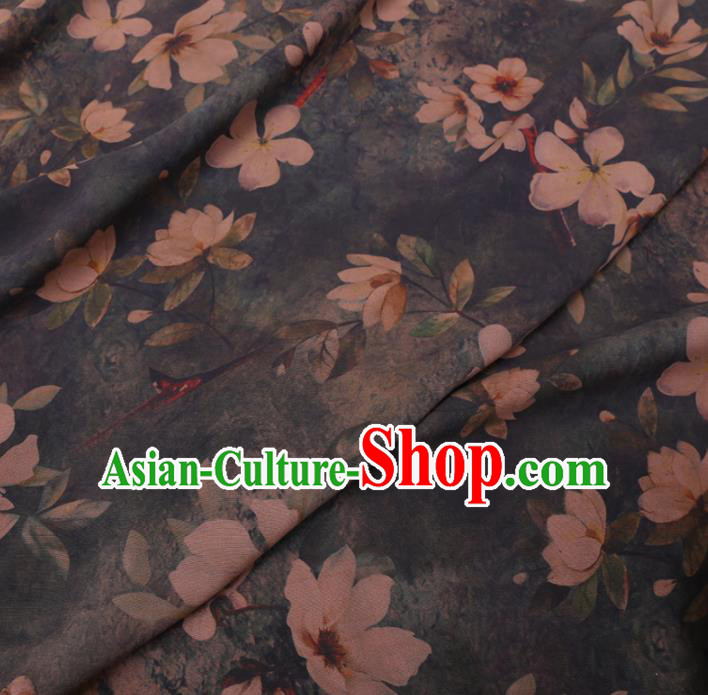 Chinese Cheongsam Classical Pattern Design Atrovirens Watered Gauze Fabric Asian Traditional Silk Material