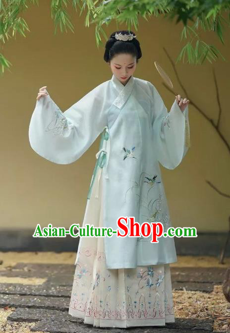 Chinese Ancient Taoist Nun Embroidered Dress Traditional Ming Dynasty Nobility Lady Costumes for Women