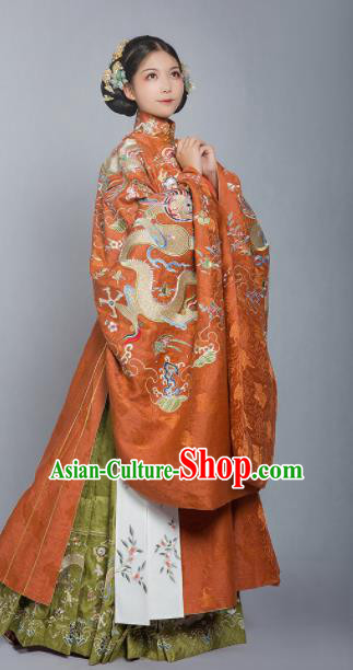 Chinese Ancient Queen Wedding Embroidered Dress Traditional Ming Dynasty Court Lady Costumes for Women