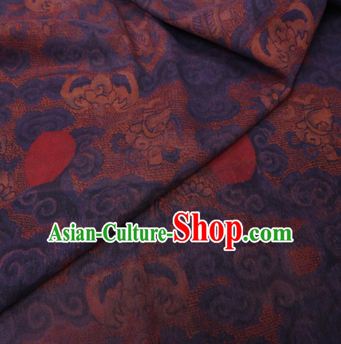 Chinese Cheongsam Classical Sunrise Pattern Design Khaki Watered Gauze Fabric Asian Traditional Silk Material