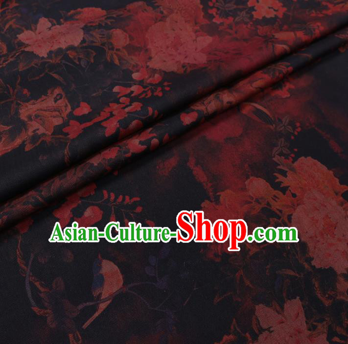 Chinese Cheongsam Classical Peony Pattern Design Watered Gauze Fabric Asian Traditional Silk Material
