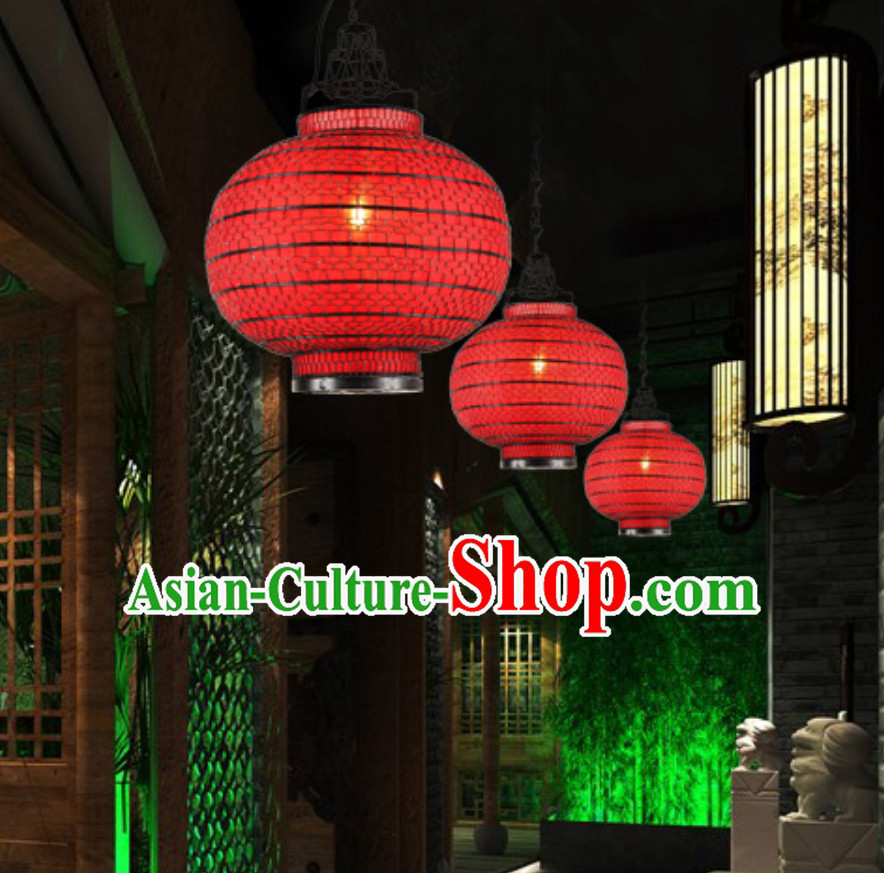 Lucky Red Chinese Classical Handmade Iron Mesh Lantern