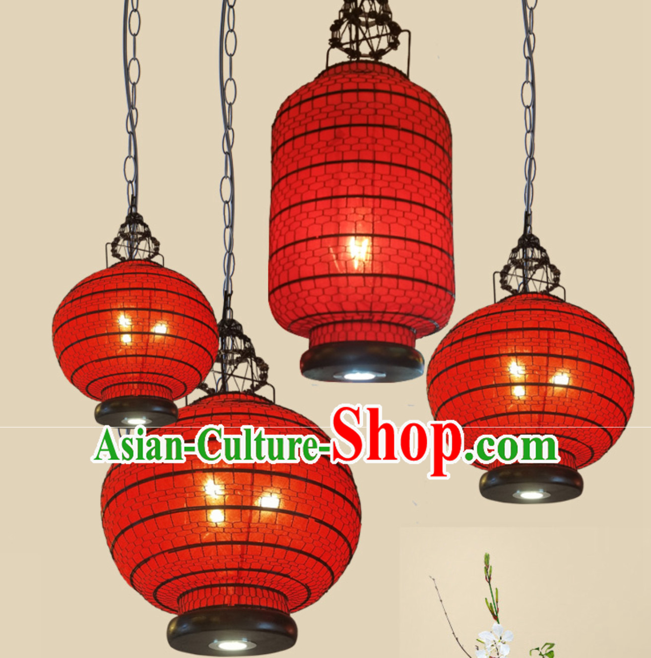 Lucky Red Chinese Classical Handmade Iron Mesh Lantern