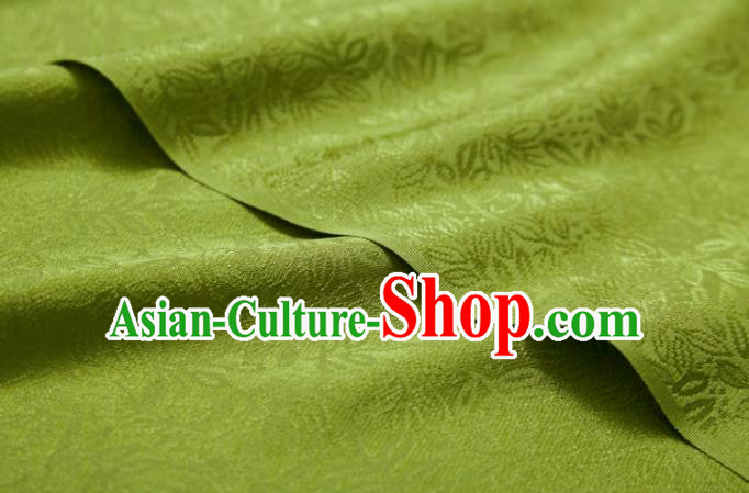 Chinese Classical Pattern Design Olive Green Mulberry Silk Fabric Asian Traditional Cheongsam Silk Material