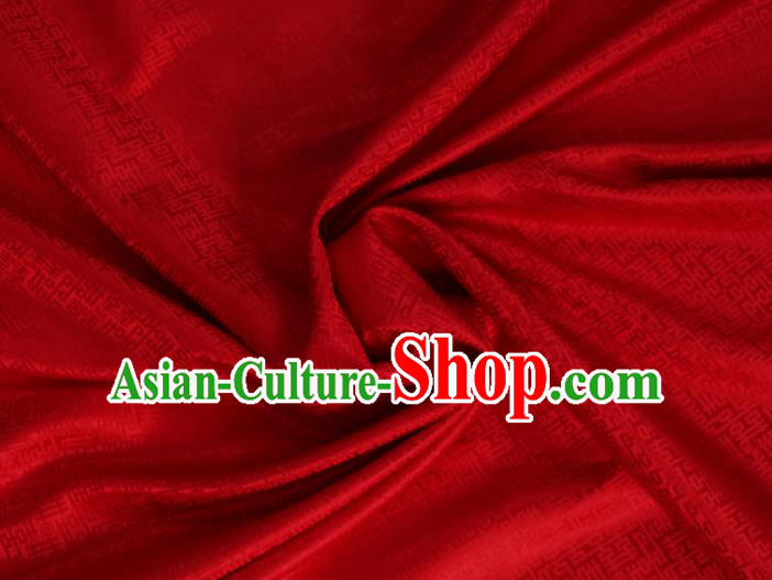 Chinese Classical Happiness Character Pattern Design Red Mulberry Silk Fabric Asian Traditional Cheongsam Silk Material