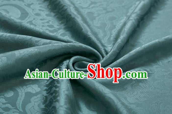 Chinese Classical Clouds Pattern Design Blue Mulberry Silk Fabric Asian Traditional Cheongsam Silk Material