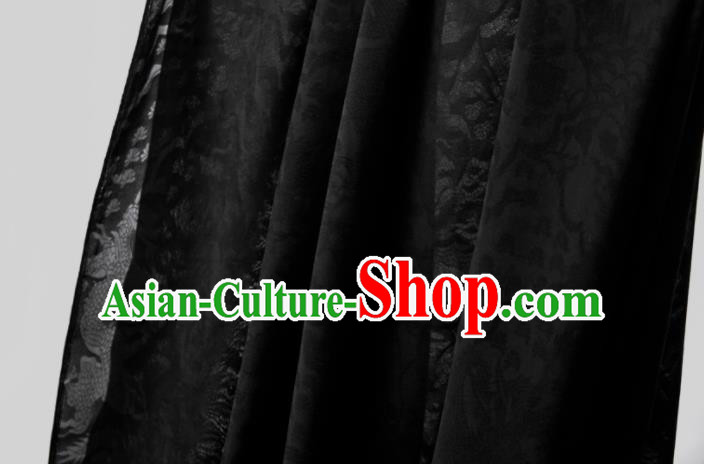Chinese Classical Dragon Pattern Design Black Mulberry Silk Fabric Asian Traditional Cheongsam Silk Material