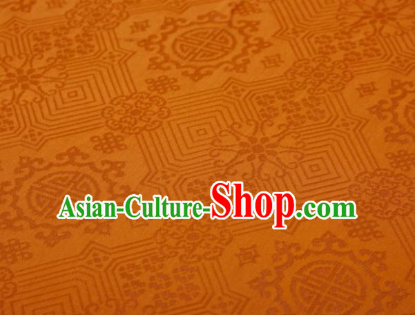 Chinese Classical Pattern Design Orange Mulberry Silk Fabric Asian Traditional Cheongsam Silk Material