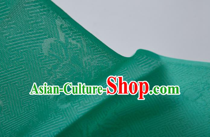 Chinese Classical Eight Immortals Pattern Design Green Mulberry Silk Fabric Asian Traditional Cheongsam Silk Material