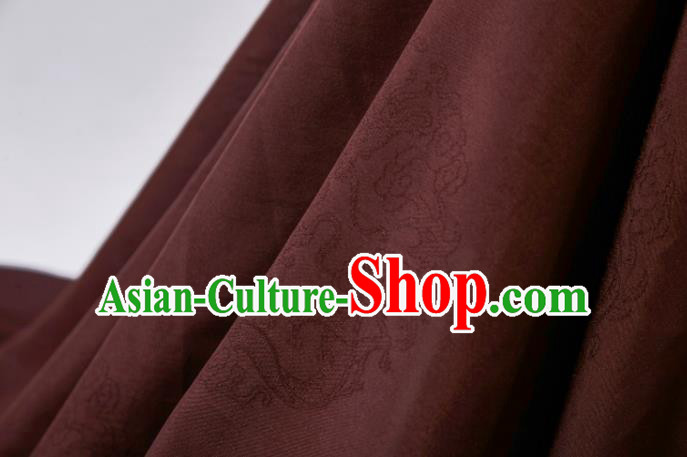Chinese Classical Dragon Pattern Design Purplish Red Mulberry Silk Fabric Asian Traditional Cheongsam Silk Material
