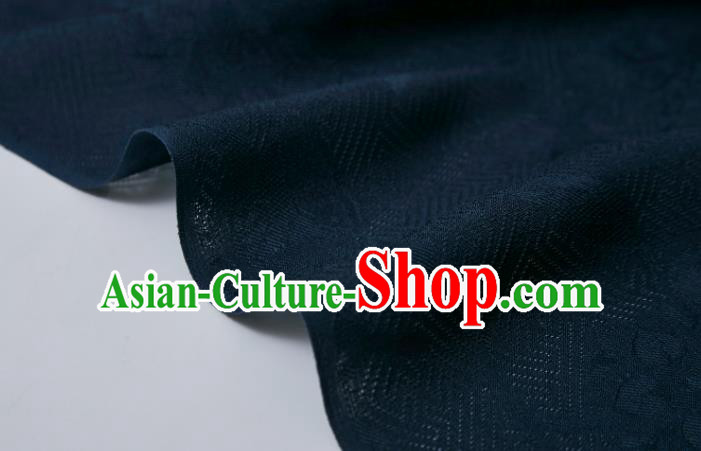 Chinese Classical Peony Pattern Design Navy Mulberry Silk Fabric Asian Traditional Cheongsam Silk Material