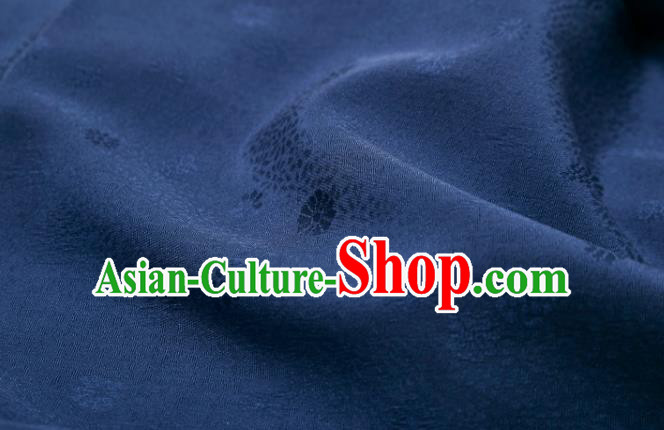 Chinese Classical Daisy Pattern Design Navy Mulberry Silk Fabric Asian Traditional Cheongsam Silk Material