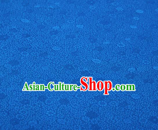 Chinese Classical Daisy Pattern Design Blue Brocade Fabric Asian Traditional Cheongsam Silk Material
