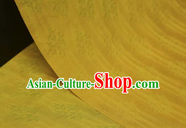 Chinese Classical Clouds Pattern Design Yellow Mulberry Silk Fabric Asian Traditional Cheongsam Silk Material