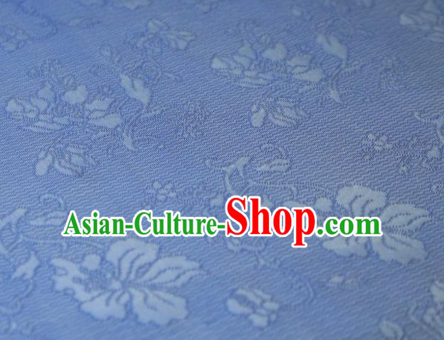 Chinese Classical Flowers Pattern Design Light Blue Mulberry Silk Fabric Asian Traditional Cheongsam Silk Material