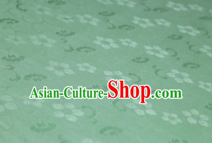 Chinese Classical Plum Pattern Design Green Mulberry Silk Fabric Asian Traditional Cheongsam Silk Material