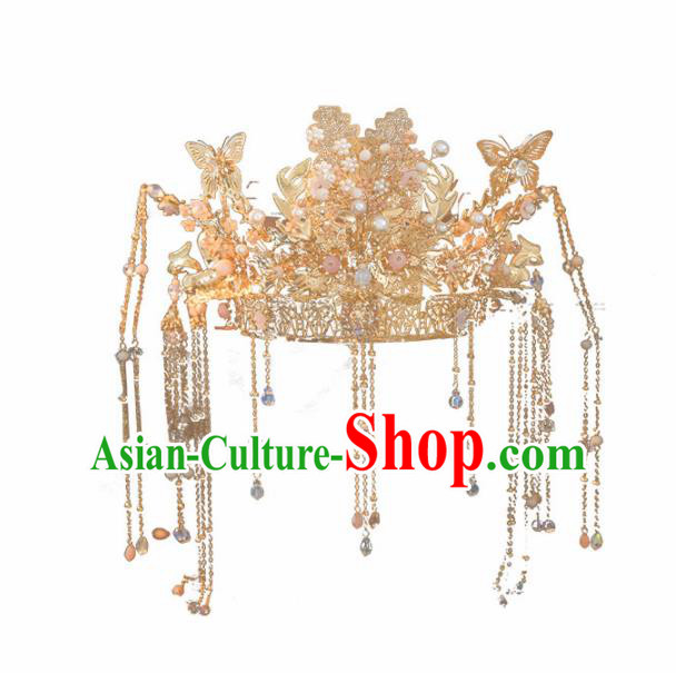 Chinese Traditional Wedding Hair Accessories Handmade Bride Phoenix Coronet for Women