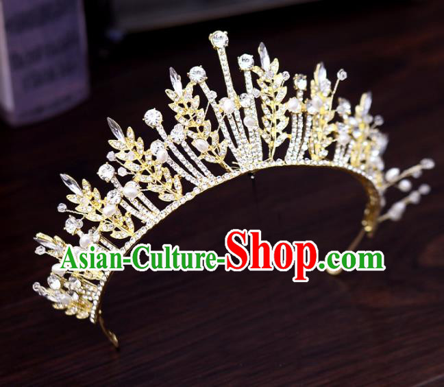 Top Handmade Bride Crystal Royal Crown Wedding Hair Accessories for Women