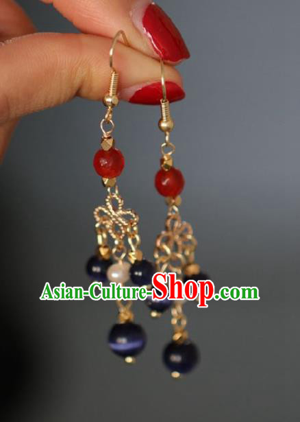 Chinese Traditional Hanfu Tassel Earrings Handmade Ear Jewelry Accessories for Women
