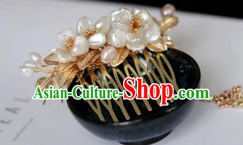 Chinese Handmade Tang Dynasty Princess Shell Hair Comb Hairpins Ancient Hanfu Hair Accessories for Women