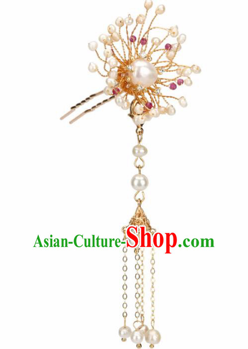 Chinese Handmade Tang Dynasty Princess Tassel Hairpins Ancient Hanfu Hair Accessories for Women