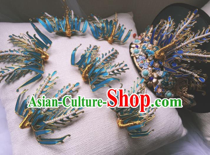 Chinese Handmade Qing Dynasty Imperial Consort Hat Phoenix Coronet Ancient Empress Hair Accessories for Women