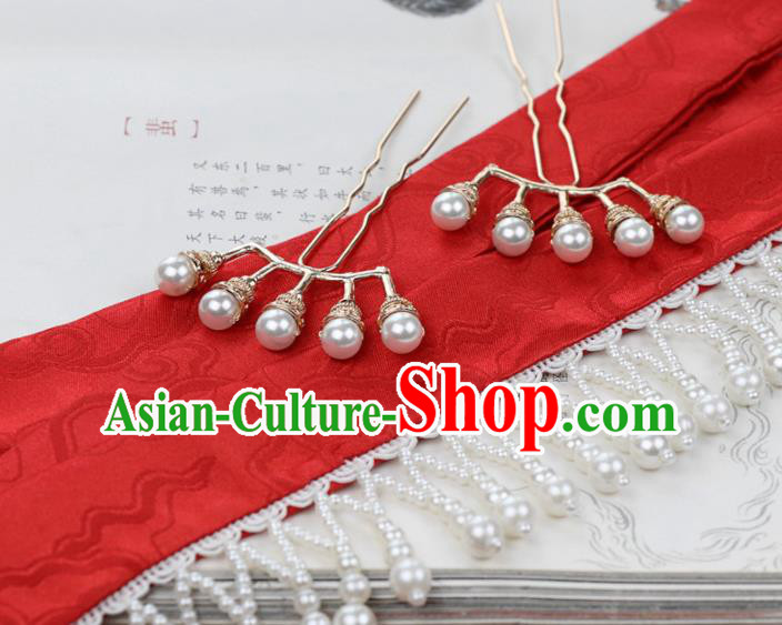 Chinese Traditional Hanfu Ming Dynasty Red Ribbon Headband Handmade Ancient Princess Hair Accessories for Women