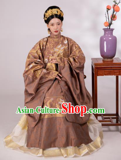 Traditional Chinese Ming Dynasty Duchess Hanfu Robe Ancient Royal Countess Historical Costumes for Women