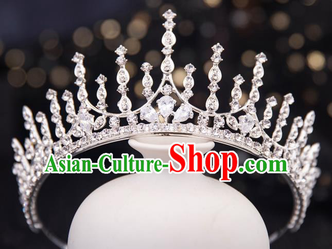 Top Handmade Wedding Bride Crystal Royal Crown Baroque Princess Hair Accessories for Women