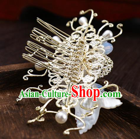 Chinese Traditional Wedding Hanfu Hair Comb Hairpins Handmade Ancient Bride Hair Accessories for Women